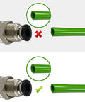 1/4 Inch Push To Connect Bulkhead Fittings 5 Pack Quick Connect Air Hose Union showing correct and incorrect insertion methods
