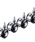 Heavy Duty 50Mm Twin Wheel Casters With M6 Threaded Stem Smooth Rollin Black Nylon Furniture Swivel Striders Bringing Dead Sure Brake Grip Set Of Four positioned for easy locking