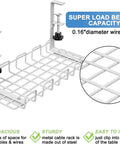 Under Desk Cable Management No Drill 32 Inch 2 Pack Fast Clip On Cable Organizer with sturdy wire mesh design and clamps.