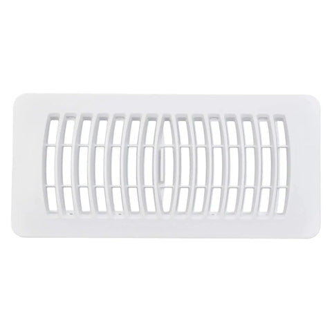 Louvered Plastic Floor Register 4 x 10 Inch White 5 Pack Heavy Duty Polystyrene Durable Floor Vent Three Position Damper Dishwasher Safe