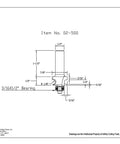 Technical drawing of Heavy Duty Edge Beading Router Bit With Half Inch Shank, Quarter Inch Bead, Seven Eighths Inch Cutting Diameter.