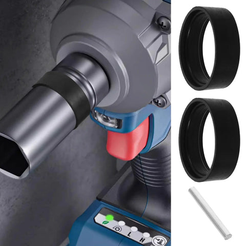 Close-up of Awesome 5 Set Impact Wrench Retaining Rings And Iron Pins Kit with rubber O-rings and strong socket gaskets for auto repair.