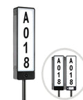 Dual Sided Solar Address Plaque With LED Lights, Outdoor Weatherproof Address Sign on stakes displaying house number A018