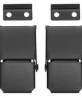 Image of Two Pack Stainless Steel Buckle Latches Black Toggle Hasp For Cabinets And Boxes, showing front view with mounting plates.