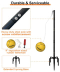 Tetherball Set With Ball And Rope For Outdoor Backyard Play Adjustable Tether Ball Pole With Screw Reinforcement 5 Prong Base