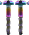 Straight Fire Titanium Bolts For Motorcycles And Bikes Hex Socket Hardware Built Tough Heavy Duty Hex Key Screws With Fresh Gold And Rainbow M8 Threads For 30Mm And 15Mm Builds - Six titanium hex key screws with rainbow finish.