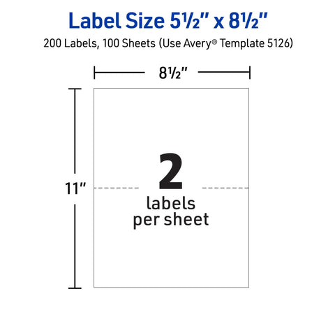 Dead On Half Sheet Printable Shipping Labels With True Block Coverage To Hide Old Ink Smoothly Laser Ready, 5.5" x 8.5" size.
