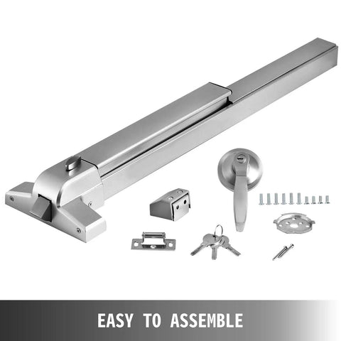 Push Bar With Lever Panic Exit Device For 28 To 36 Inch Doors, Heavy Duty Commercial Rim Exit Bar, 201 Stainless Steel, Easy to Assemble