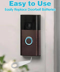 2 Pack Doorbell Key Replacement Tools For All New Video Battery Doorbell 2024 Release shown with stainless steel tool for easy battery swap.