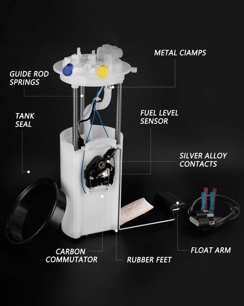Annotated image of Drop In Electric Fuel Pump Assembly For 1998 1999 2000 GMC Yukon 5.7L V8 1998 2000 Chevy Tahoe 5.7L V8 And 1999 2000 Cadillac Escalade 5.7L Replaces E3972M SP6149M OE Style Fuel Pump Module For Reliable Fuel Delivery And Easy Install.