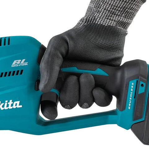 Close-up of hand gripping XRJ08Z 18V LXT Brushless Cordless Compact One-Handed Reciprocating Saw Tool Only For Fast Cuts