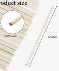 Top Shelf Twenty Five Pack Of One Quarter By Twelve Inch Dead Straight Precut Dowel Rods Crafted From Dense Hardwood For Super Nifty Diy Crafts And Bulletproof Tiered Cake Supports, showing size and dimensions.