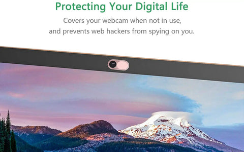 Smooth metal slider webcam cover on a laptop, featuring protection with sleek pink design. Shield Your Webcam Today With This Sleek Pink Slide Cover For Laptops Phones And Tablets Featuring Smooth Metal Slider To Block Prying Eyes While Keeping Your Setup Fresh And Delivering Solid Privacy For Everyday Tech Hacks.