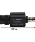 Side view of 50 Ohm BNC Male to Female Adapter With 1 Watt Dummy Load Resistor, DC to 1 GHz RF Signal Testing Accessory, showing dimensions