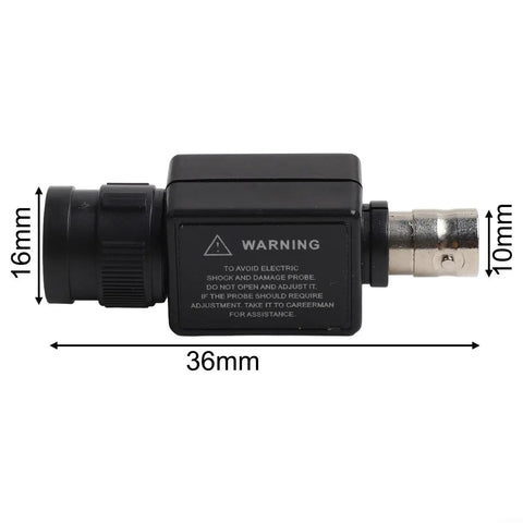 Side view of 50 Ohm BNC Male to Female Adapter With 1 Watt Dummy Load Resistor, DC to 1 GHz RF Signal Testing Accessory, showing dimensions