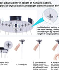 Adjustable hanging cables of dimmable LED three-ring chandelier with locking pin on metal canopy detail