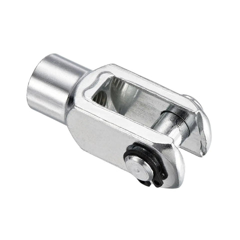 Air Cylinder Rod Clevis End With Y Connector 52mm Length M10x1.25 Female Thread silver low carbon steel swivel mount