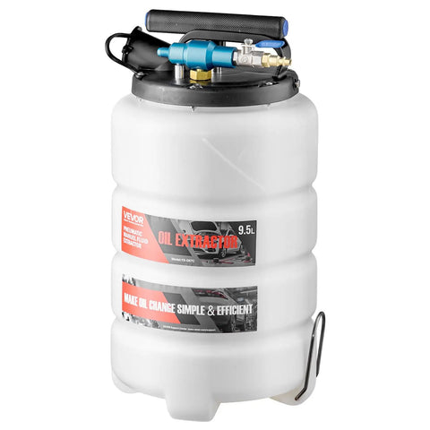 Pro Grade 9.5 Liter Fluid Extractor Pump With Pneumatic Manual Switch And Iron Clad No Drip Seal for oil extraction.