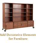 Wooden bookshelf on 2 Inch Antique Brass Caster Wheels With Brake Set Of 4 For Furniture And DIY Projects