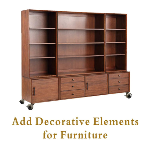 Wooden bookshelf on 2 Inch Antique Brass Caster Wheels With Brake Set Of 4 For Furniture And DIY Projects