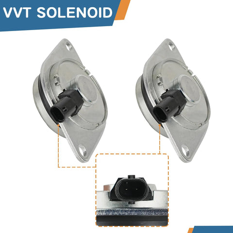 Front view of VVT Solenoid Intake and Exhaust 2 Piece Kit for Chevy Cruze Limited Sonic Trax Volt Buick Encore Cadillac ELR 1.4L L4 2011 to 2021 Replaces 918005 55562223 TS1016 VVT183