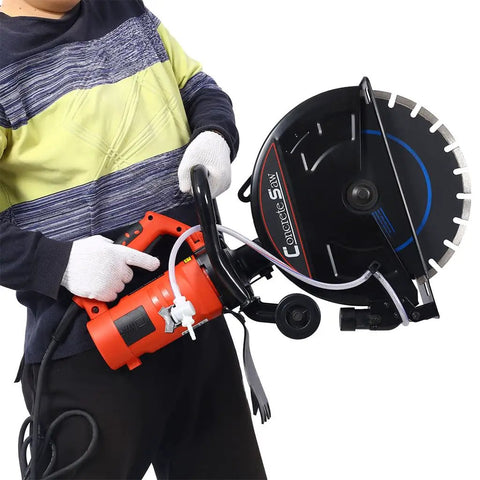 Heavy Hitter 14 Inch Electric Concrete Saw With Kickass 15 Amp Motor And Razor Sharp Diamond Blade for wet cutting stone and tile.