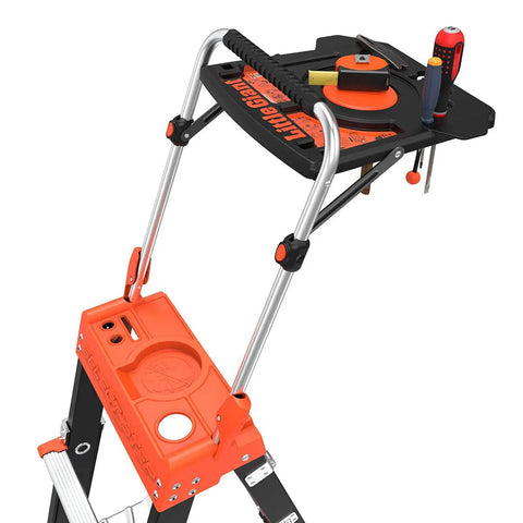 AirDeck Ladder Workstation Accessory With Handrail And Tool Tray Plastic Build Keeps Your Gear Handy At The Top Of The Ladder