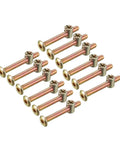 Straight Up Reliable M6 X 60mm Barrel Nuts Dowel Fixing Screws Bolts Zinc Plated Carbon Steel Furniture Connectors in a pack of twelve.