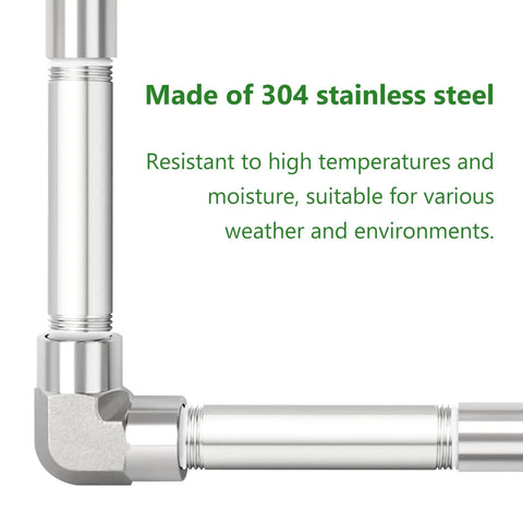 Two Pack Half Inch BSP Male To Half Inch BSP Male Thickened Nipple Cast Pipe Six Inch Length Stainless Steel 304 Pipe Fittings