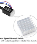 Universal 12V And 24V Motor Speed Controller Electronic Stepless Regulator Switch with heat sink detail