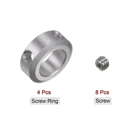 13mm Bore Aluminum Shaft Collar with Set Screw, 22mm OD, 8mm Width, Anodized 6061 Aluminum, for Wheelbarrow Axles and CNC Tools