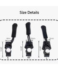 Removable Zipper Repair Kit For Bags Coats Clothes Shoes And Boots No Tools Needed No Fuss Quick Fix Zipper Head Replacement Durable Pulls 6 Pack Large Size Easy Install For Zipper Failures And Sliders showing 3 sizes S, M, L with measurements.