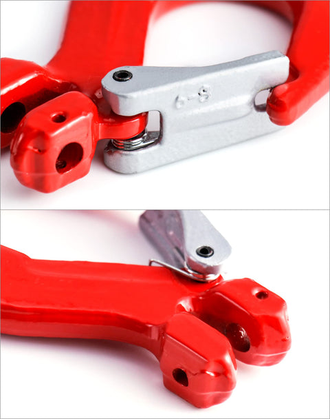 Close-up of Clevis Slip Hook With Latch, 4 Pack, Five Sixteenths Of An Inch, 2470 Lbs Load Limit, Grade 80 Drop Forged Alloy Steel