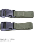 Military Green Nylon Lashing Straps with Snap Buckle 2 Pack, heavy-duty, olive green, for camping and backpacking use