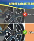 Before and after image showcasing American Flag Wheel Hub Center Caps 56mm Universal for Cars Trucks SUVs, improving wheel aesthetics.