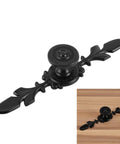 Old School Vintage Black Cabinet Knob Set For Doors And Drawers, Retro Pull Handles With Screws Included on wooden surface