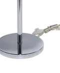 Modern Silver Metal Floor Lamp With Crystal Embellishments, Tall 62 Inch Stand, Acrylic Glass Shade base and cord detail
