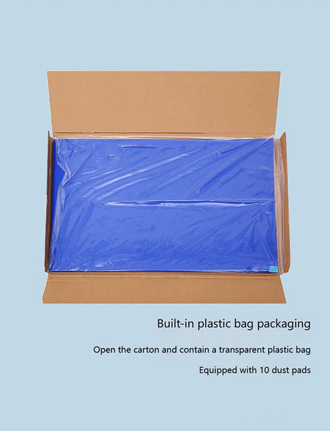 Heavy Duty Tacky Rolls To Knock Grit Off Shoes And Gear Before You Head Into The Cleanroom Or Warehouse keeps work zones spotless in cardboard box.