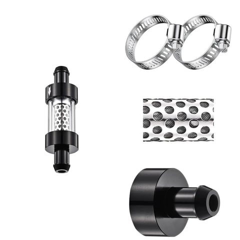 Inline Five Eighth Inch Coolant Filter With Stainless Steel Screen Universal Filter And Inspection System with clamps and fittings.