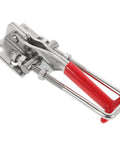 Adjustable Toggle Latch Clamp For Metal Cabinets And Toolboxes, heavy-duty with red non-slip handle, silver finish