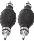 Two Pack Manual Hand Fuel Pump 6mm Liquid Transfer Siphon For Gasoline And Diesel Can Pump Durable Lightweight Portable For Cars Boats Marine Grab And Go Outdoor Use Ideal For Emergency Fuel Transfers. Two black rubber primer bulbs with metal hose barbs