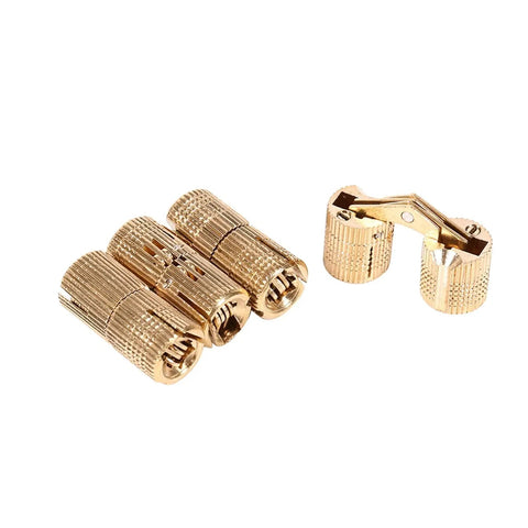 Four Pack Built Different Barrel Hinges For Cabinet Doors And Worktop Setups Featuring Slick Swing Gate Mounts, gold finish