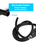 5/16 Inch (8mm) Fuel Line Assembly With Primer Bulb displayed coiled with durable rubber, ethanol ready and steel clamps.