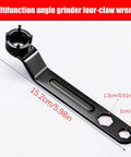 Heavy Duty Angle Grinder Wrench Tool Built Like A Tank With Thickened Four Claws designed for gripping locknuts, 15.2cm long.