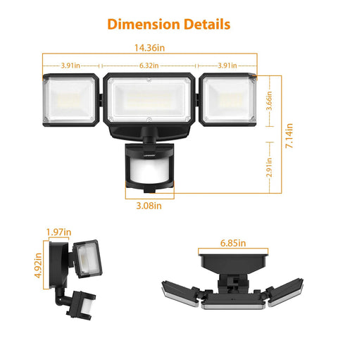 Top Rated Wireless Battery Powered Outdoor LED Flood Light With Auto Motion Sensor 1500 Lumens Hella Bright Security Lamp For Backyard Patio Garage No Sweat Setup
