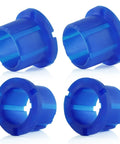 Set Of 4 Shift Linkage Bushings For Automatic Transmission Shifter Arm Sleeve Bushing Replace 90385 11003 Compatible With Supra 4Runner Camry Tacoma 1995 Through 2004 Made From Durable TPE For Smooth Shifting, blue TPE bushings close-up