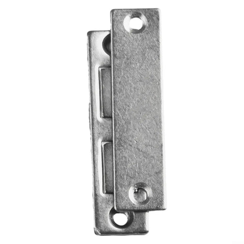 Magnetic Cabinet Catch Latch For Closets And Cupboards, Steel Door Stopper, 65x16mm, with visible mounting holes, silver finish