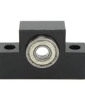 Front view of EF12 Ball Screw Support with Bearing for CNC Router and Lathe, heavy duty mount block, black finish.