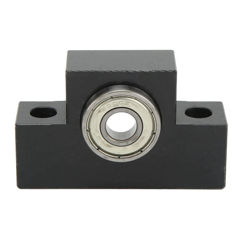 Front view of EF12 Ball Screw Support with Bearing for CNC Router and Lathe, heavy duty mount block, black finish.