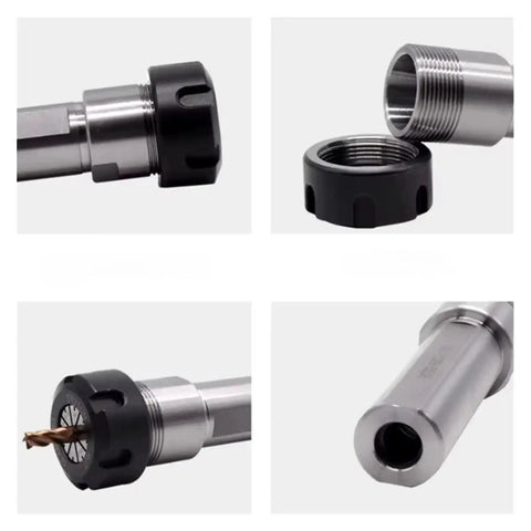 Heavy Duty ER Extension Rod For CNC Milling And Lathe Jobs With Low Runout Design For C10 C12 C16 C20 Collet Chucks, showing detailed components.